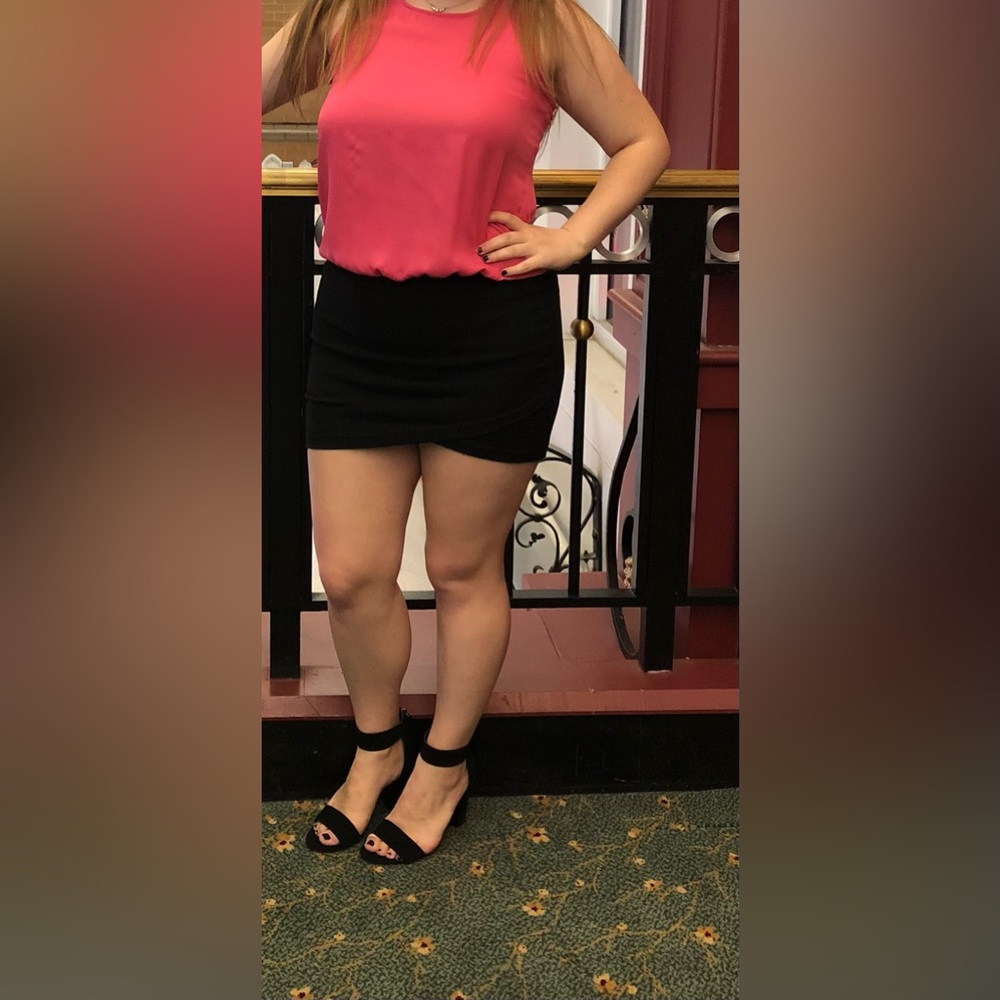 Pink and Black Dress with Bandage Skirt